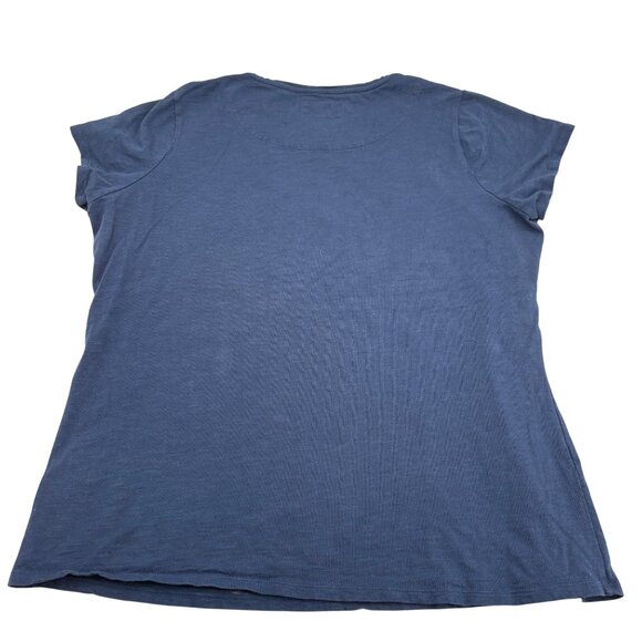 Coldwater Creek Women's 1X Blue Graphic T-Shirt 100% Cotton Short Sleeves - Picture 3 of 5